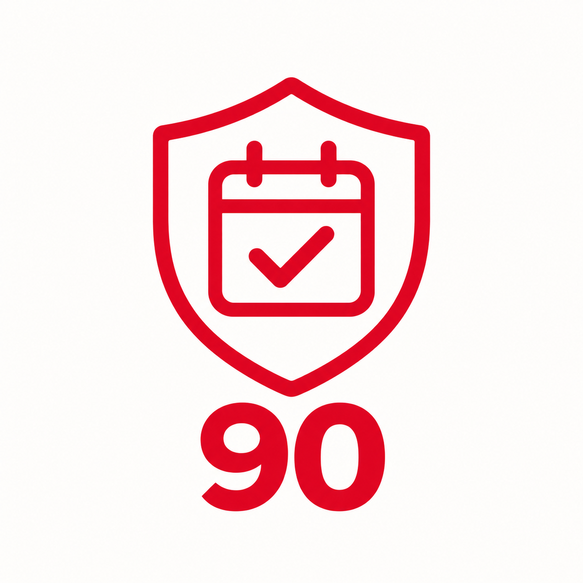 90-day money-back guarantee shield badge